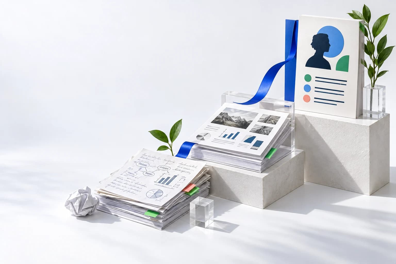 Academic notes becoming organised project evidence and a professional profile